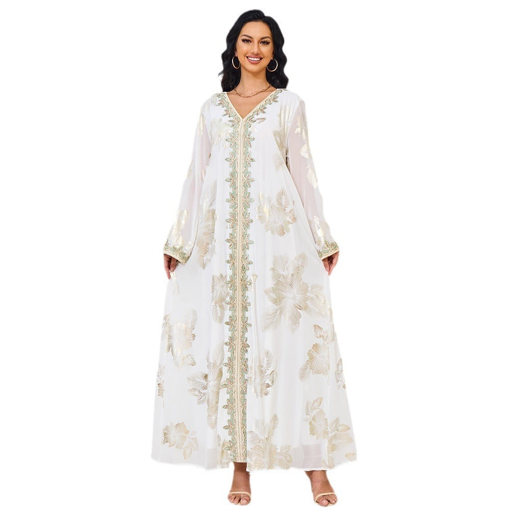 Robe Touriste Style Dubaï – Reflets Bronzing & Élégance Décontractée