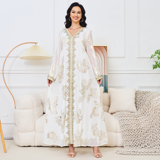 Robe Touriste Style Dubaï – Reflets Bronzing & Élégance Décontractée