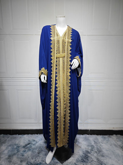 Robe Longue à Ceinture – Élégance Orientale & Fluidité Aérienne