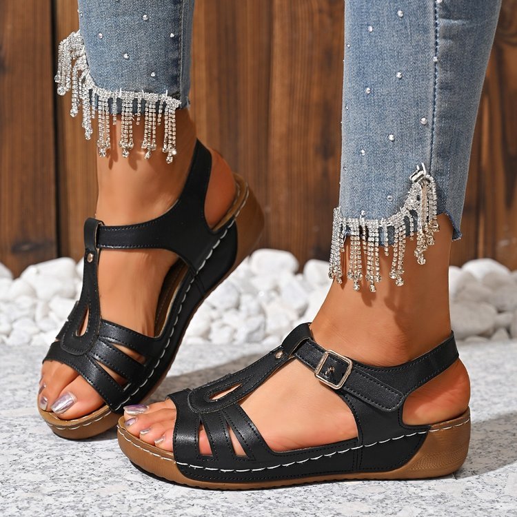 Sandales femme chic à boucle