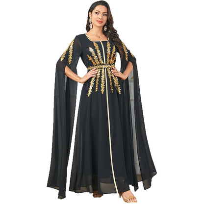 Robe Longue à Manches Super Longues – Fluidité & Silhouette Aérienne