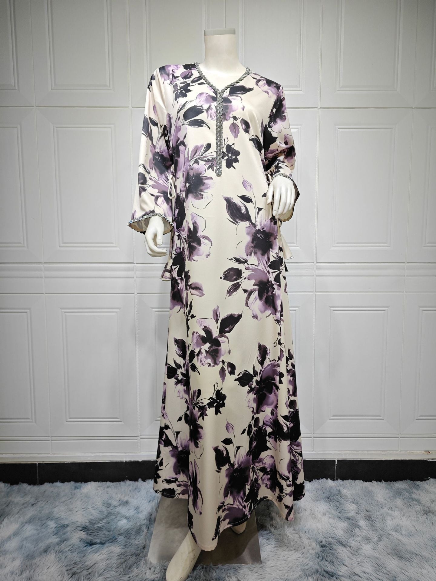 Robe Imprimée Style Dubaï – Élégance Légère & Modernité
