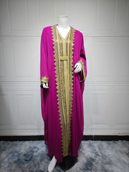 Robe Longue à Ceinture – Élégance Orientale & Fluidité Aérienne