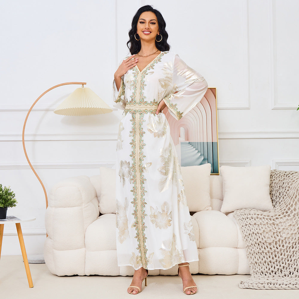 Robe Touriste Style Dubaï – Reflets Bronzing & Élégance Décontractée