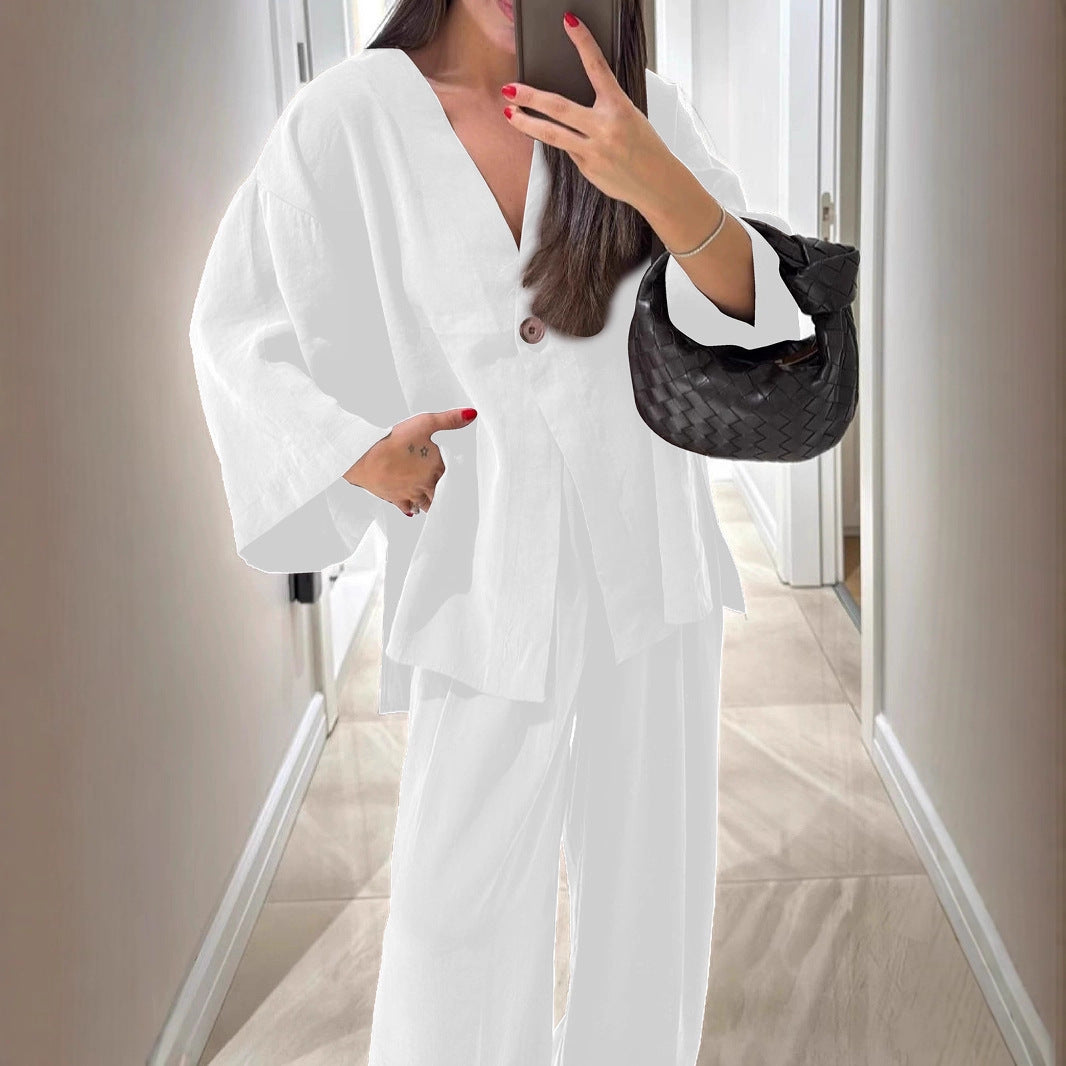 Ensemble Cardigan & Pantalon – Élégance Décontractée