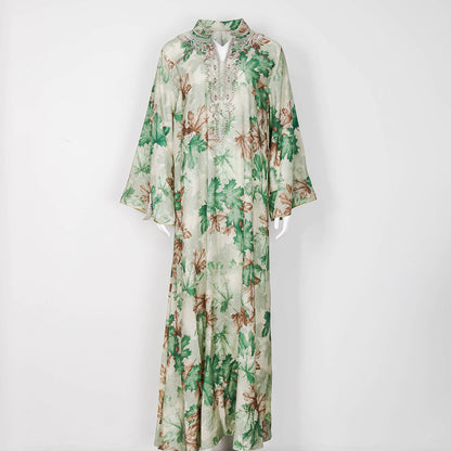 Robe Longue Brodée – Style Élégant & Inspiré