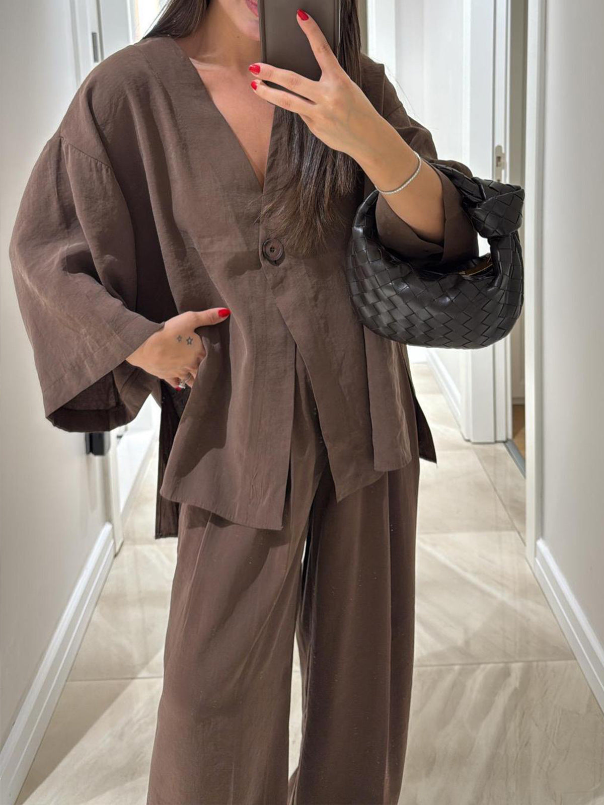 Ensemble Cardigan & Pantalon – Élégance Décontractée
