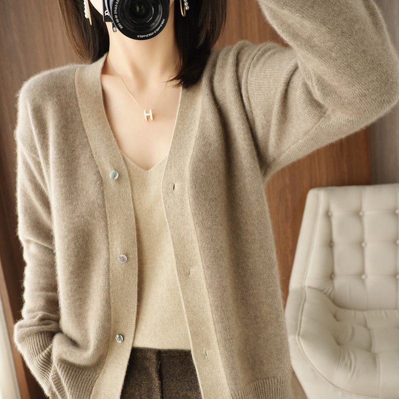 cardigan en cachemire à motif colorblock