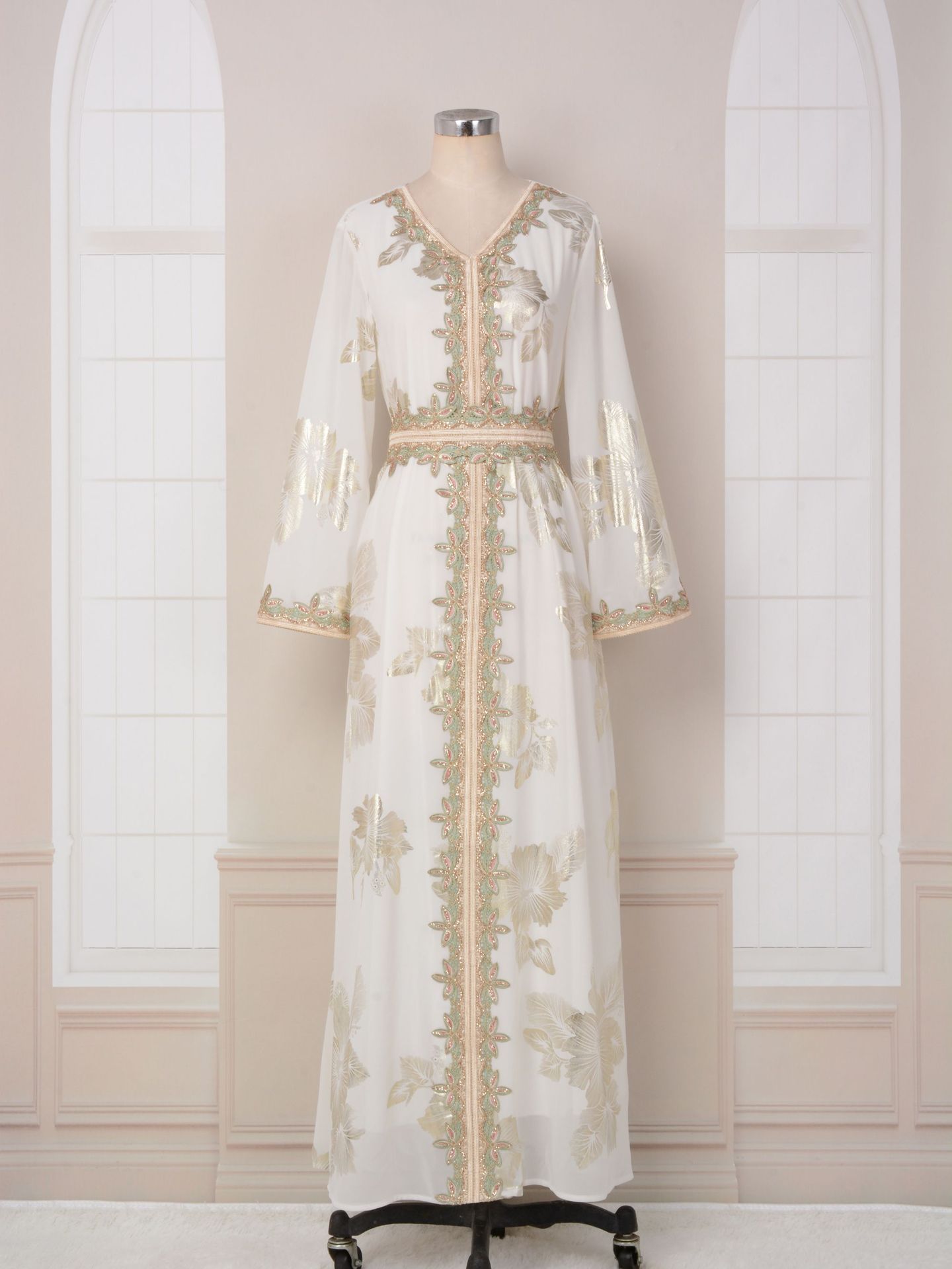 Robe Touriste Style Dubaï – Reflets Bronzing & Élégance Décontractée