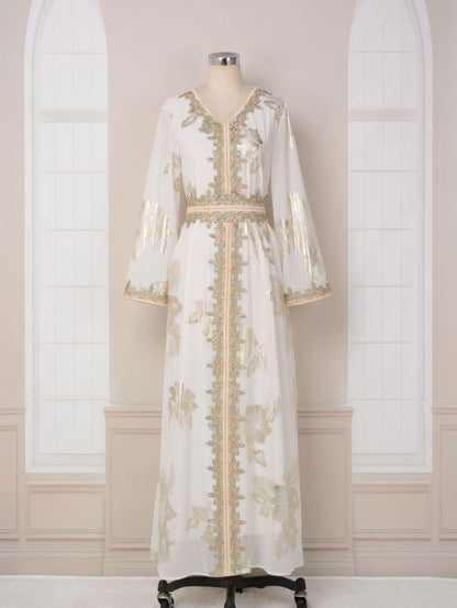 Robe Touriste Style Dubaï – Reflets Bronzing & Élégance Décontractée