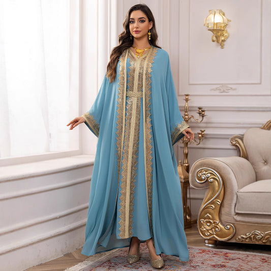 Robe Longue à Ceinture – Élégance Orientale & Fluidité Aérienne