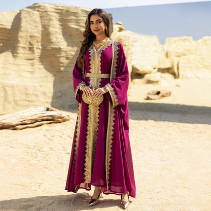 Robe Longue à Ceinture – Élégance Orientale & Fluidité Aérienne