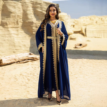 Robe Longue à Ceinture – Élégance Orientale & Fluidité Aérienne