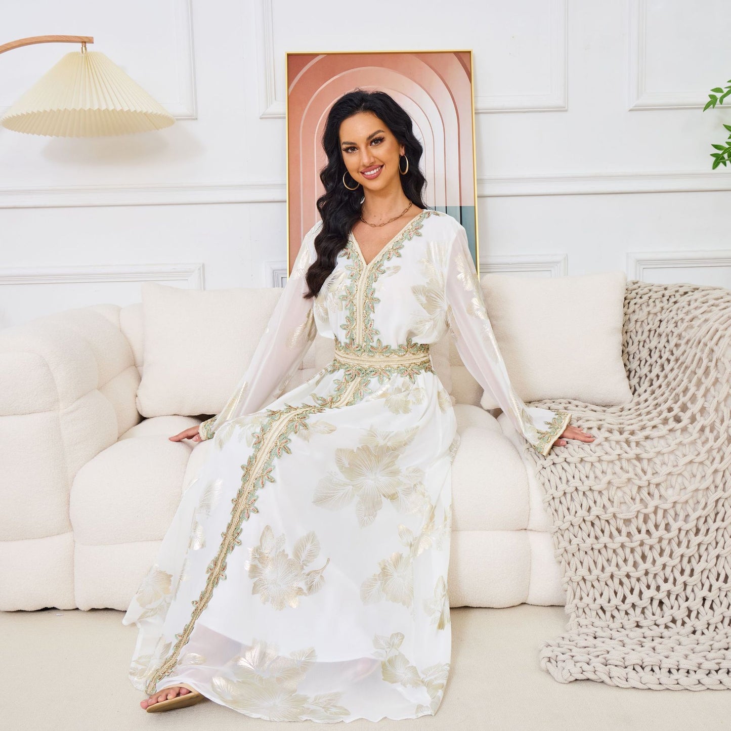 Robe Touriste Style Dubaï – Reflets Bronzing & Élégance Décontractée