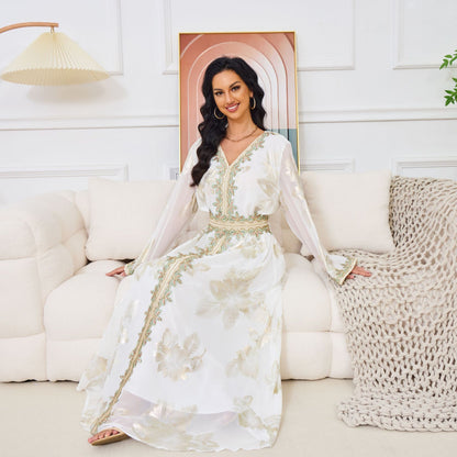 Robe Touriste Style Dubaï – Reflets Bronzing & Élégance Décontractée
