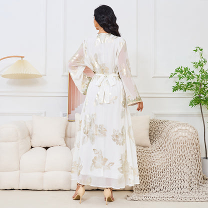 Robe Touriste Style Dubaï – Reflets Bronzing & Élégance Décontractée
