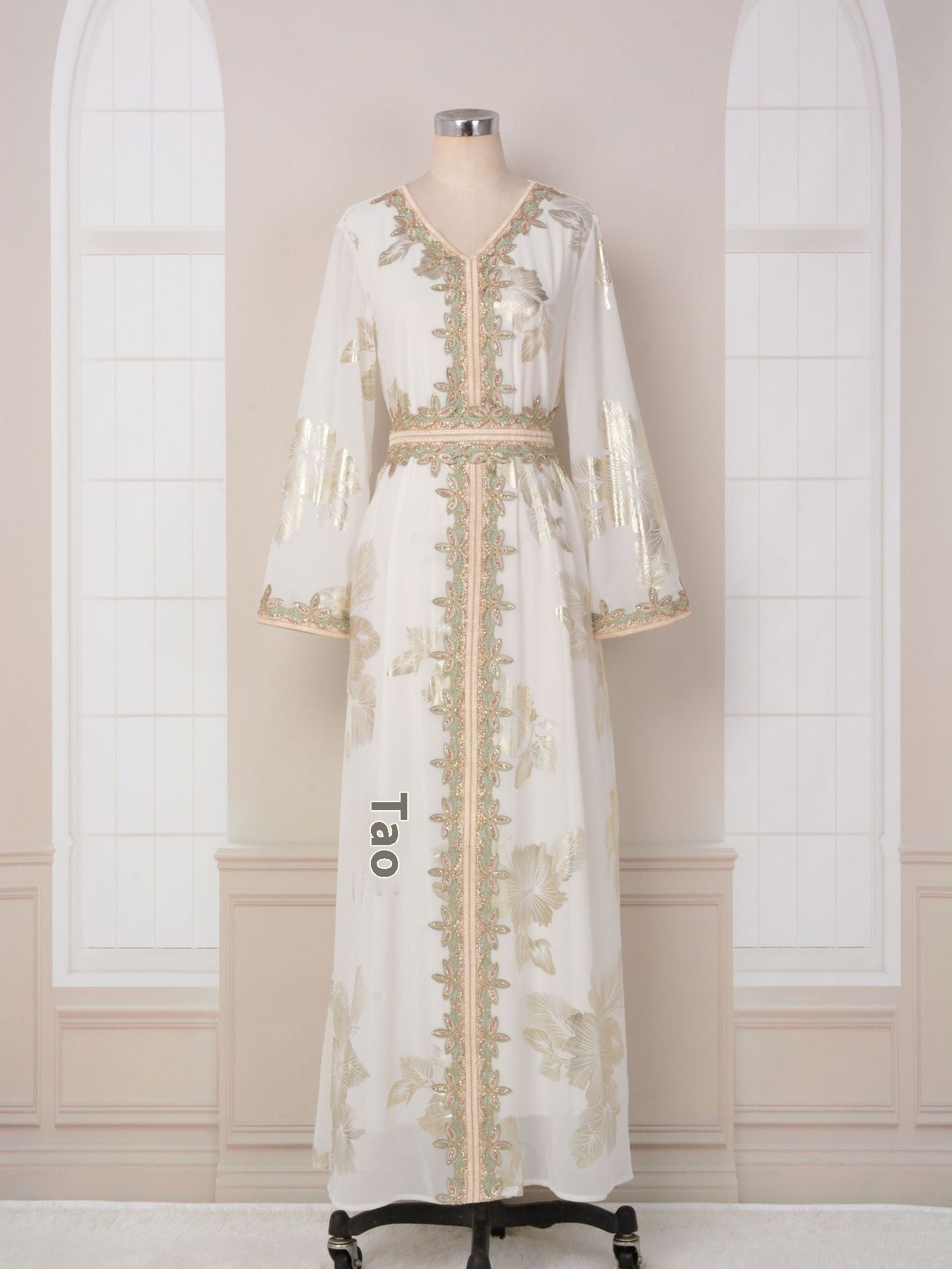 Robe Touriste Style Dubaï – Reflets Bronzing & Élégance Décontractée