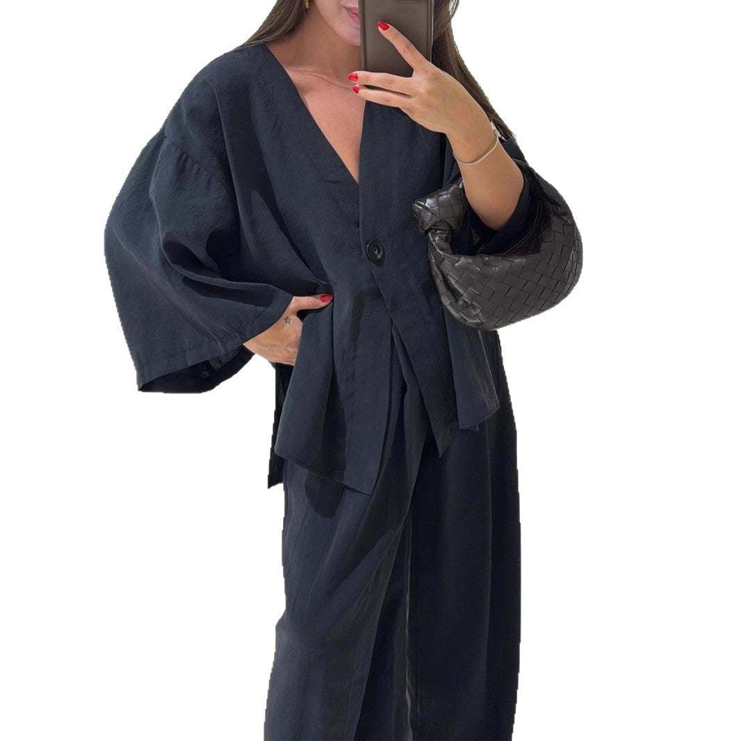Ensemble Cardigan & Pantalon – Élégance Décontractée