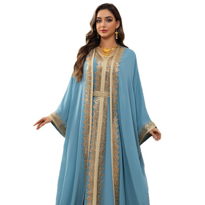 Robe Longue à Ceinture – Élégance Orientale & Fluidité Aérienne