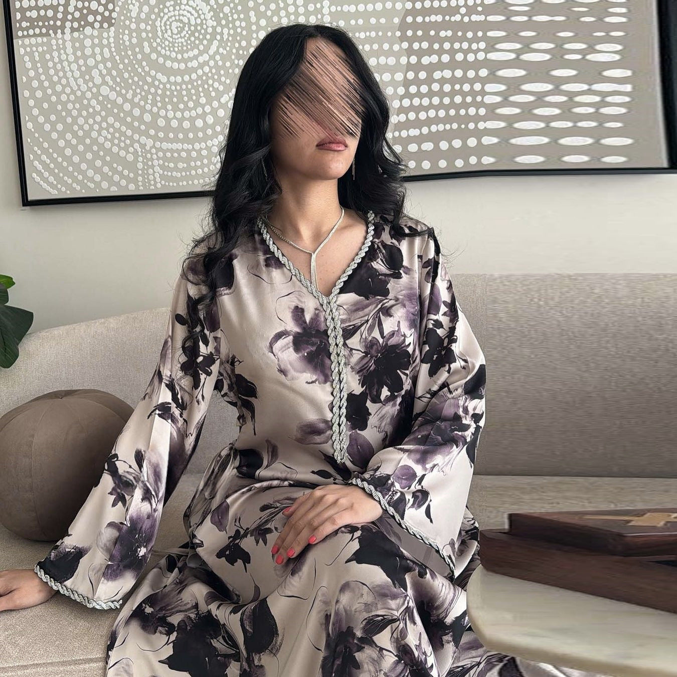Robe Imprimée Style Dubaï – Élégance Légère & Modernité