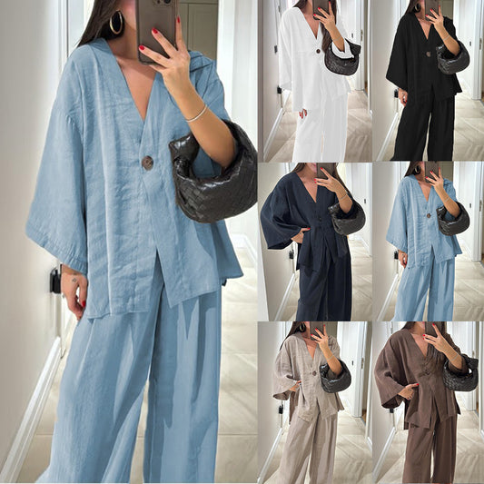 Ensemble Cardigan & Pantalon – Élégance Décontractée