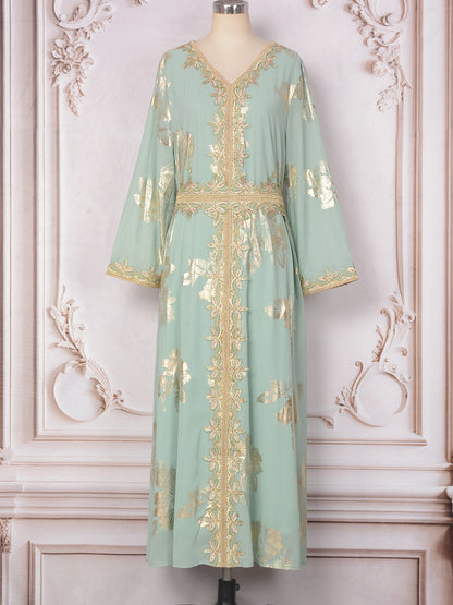 Robe Touriste Style Dubaï – Reflets Bronzing & Élégance Décontractée
